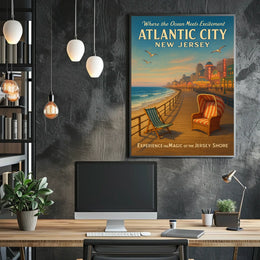 Atlantic City Where the Ocean Meets Excitement Poster