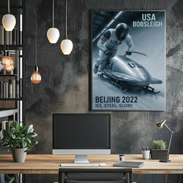Beijing 2022 USA Bobsleigh Poster