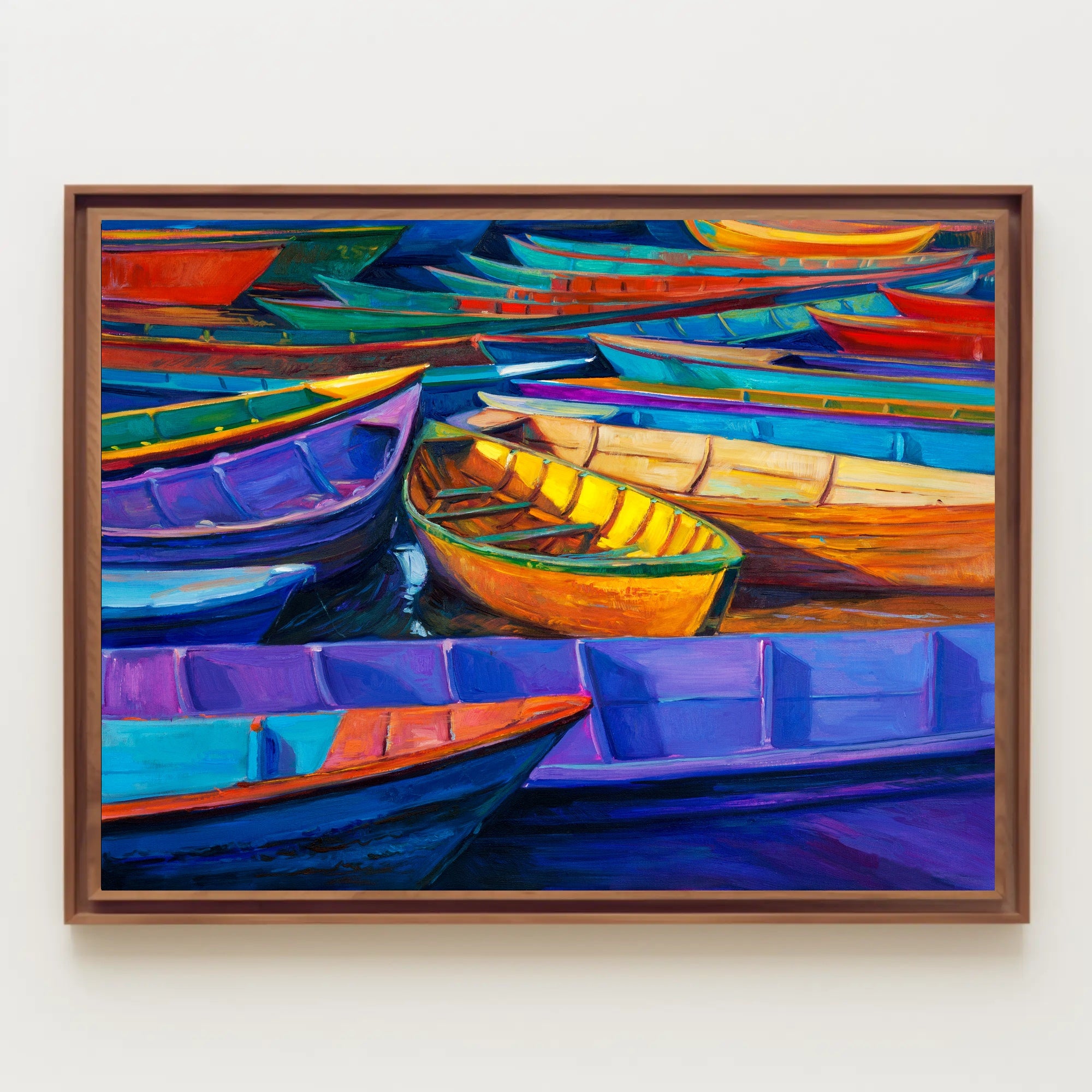 Vibrant Boats Poster