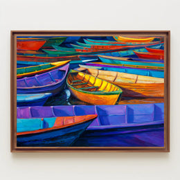 Vibrant Boats Poster
