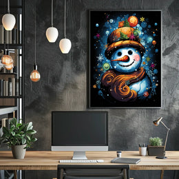 Colorful Snowman Art Print: Abstract, Artistic, or Pop Culture Poster