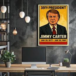 Jimmy Carter 39th President of the United States Inked Comic Style Poster
