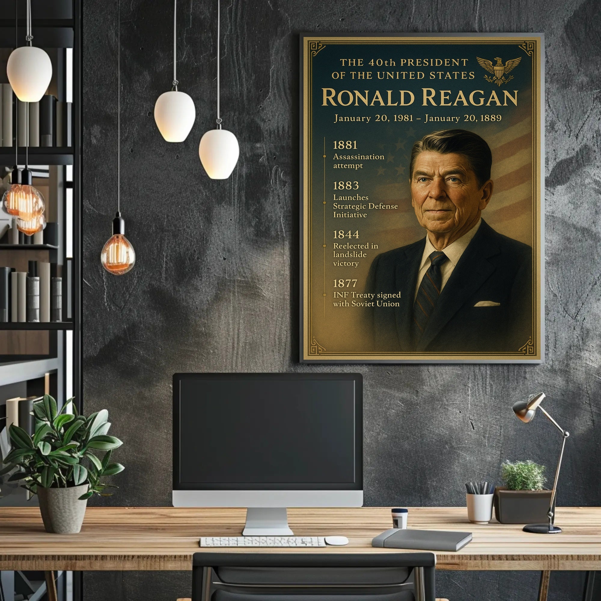 Ronald Reagan Vintage Patriotic Historical or Presidential Poster
