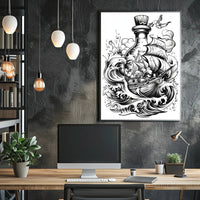 Ship In A Bottle Adventure Poster Home Decor Art Print PosterGoat