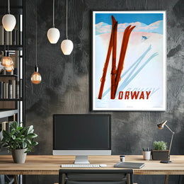 Skiing in Norway Poster
