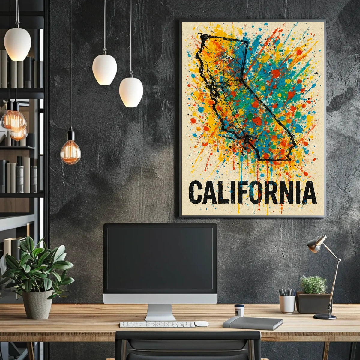 California Splash Art Poster