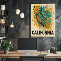 California Splash Art Poster