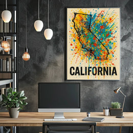 California Splash Art Poster