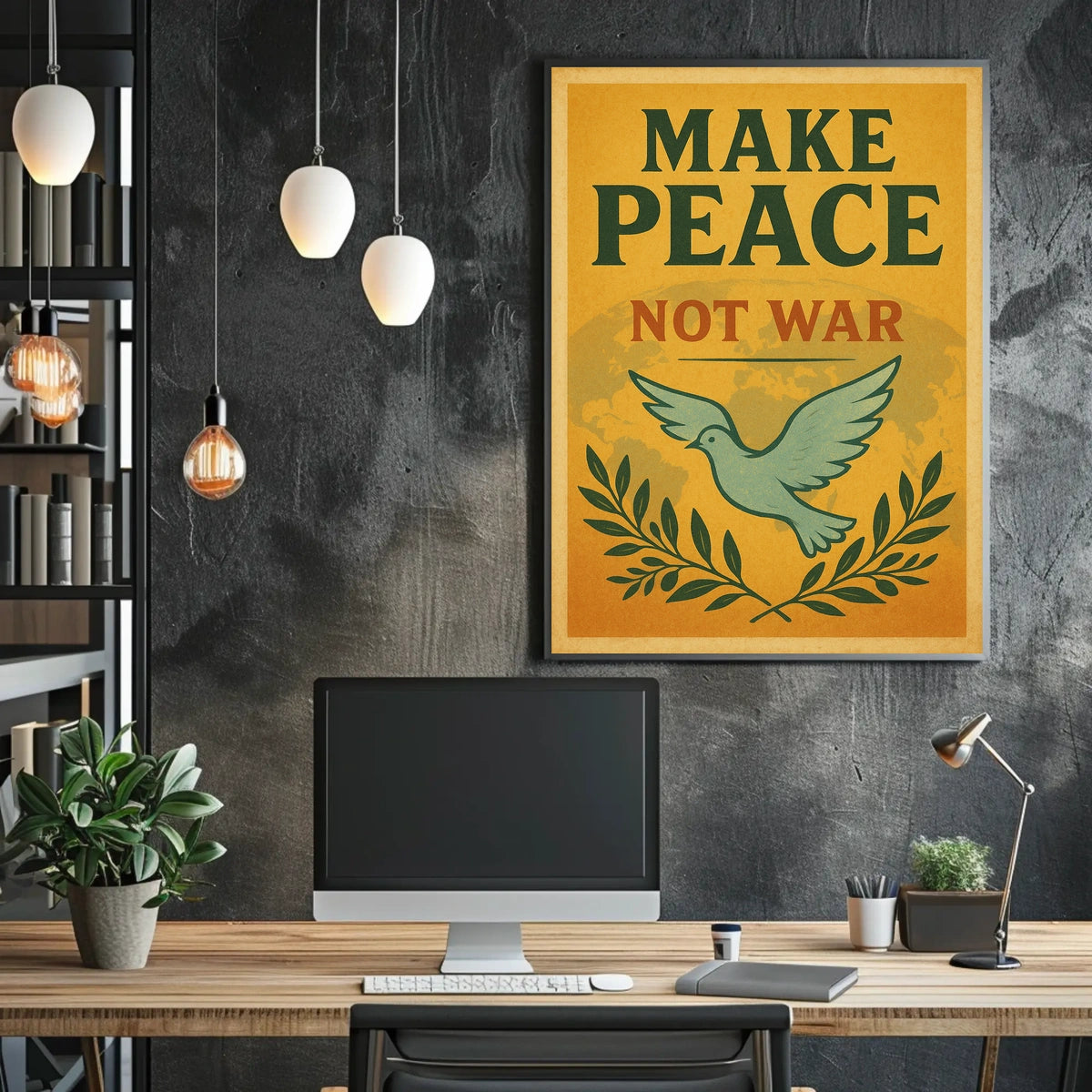 Peace Dove Vintage Poster: Make Peace Not War