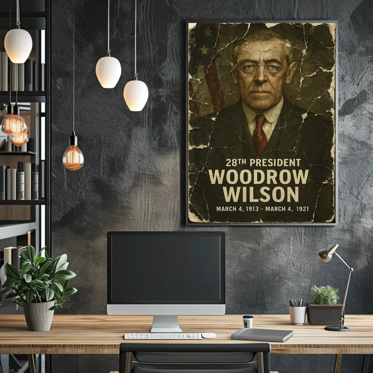 Woodrow Wilson 28th President of the United States Damaged Photograph Poster