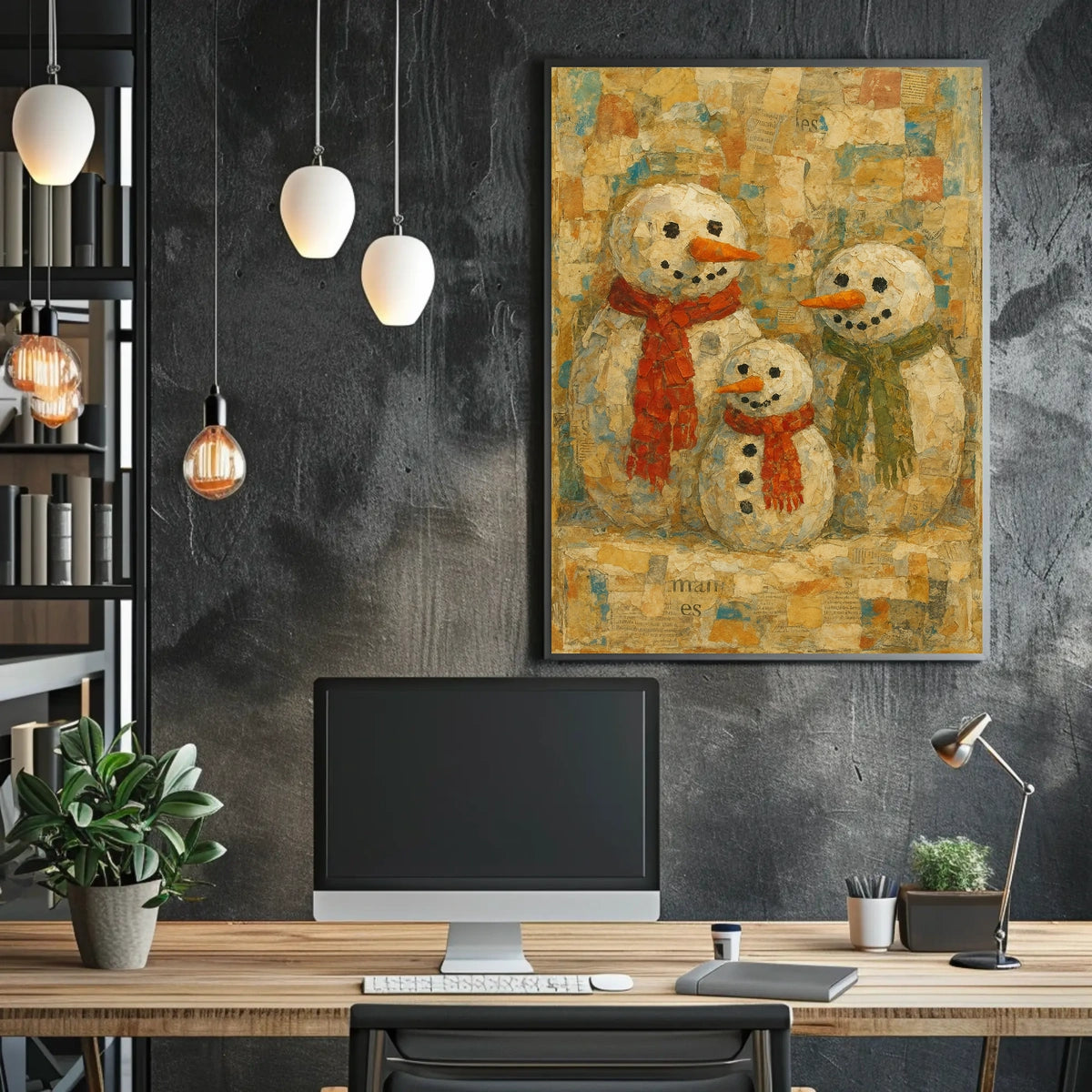 Winter Cheer Snowman Family Poster