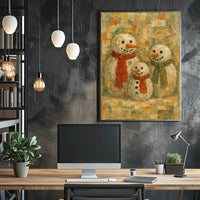 Winter Cheer Snowman Family Poster