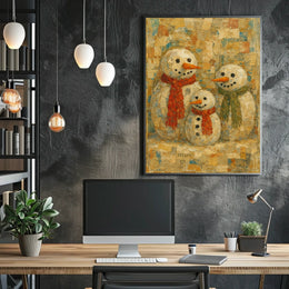 Winter Cheer Snowman Family Poster
