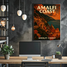 Amalfi Coast Scenic Beauty Poster Wall Art 18X24 Seascape