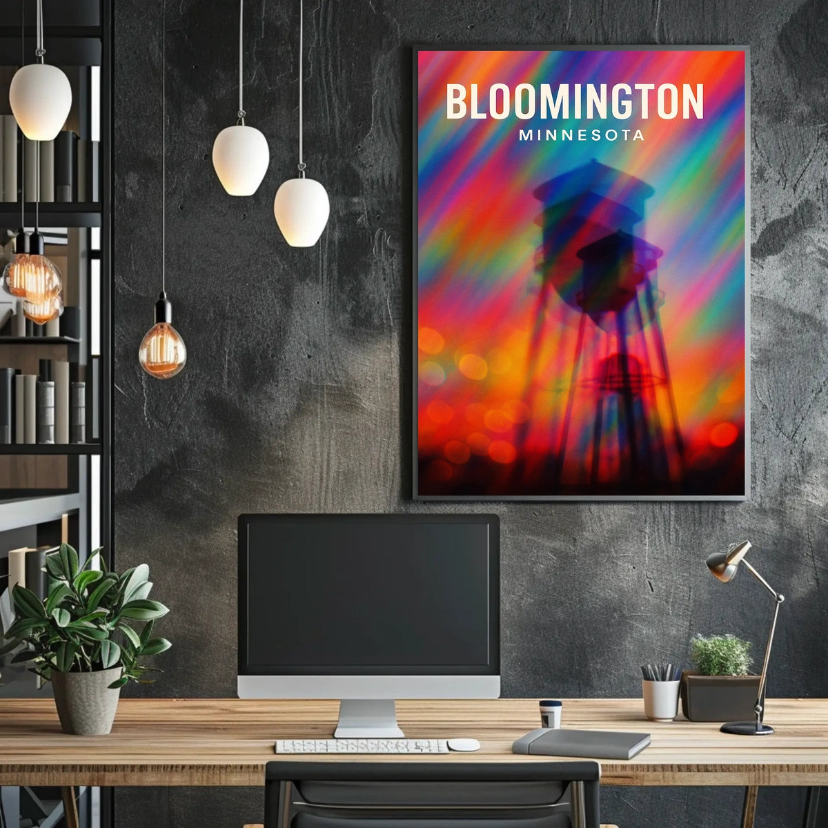 Bloomington Minnesota Scenic Digital Painting Urban Life Art Decor Lovers Wanderlust Spirit Poster