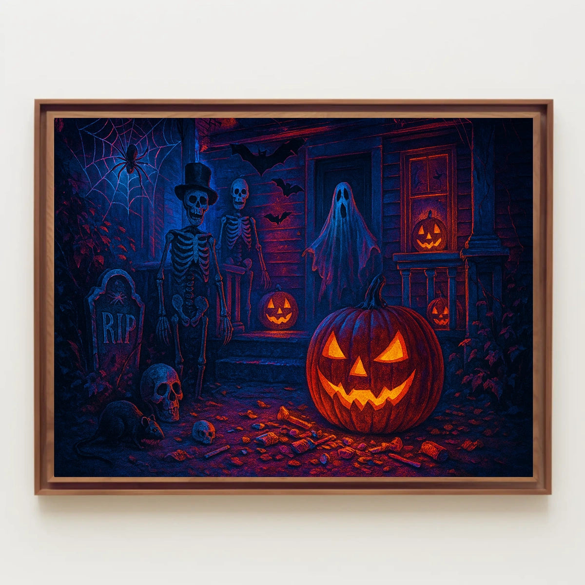 Haunted Halloween Night Gothic Digital Painting Dramatic Mood Wall Art Decor Lovers Poster