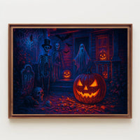 Haunted Halloween Night Gothic Digital Painting Dramatic Mood Wall Art Decor Lovers Poster