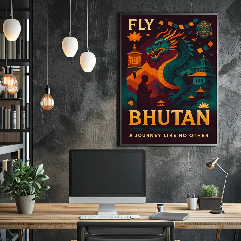 Bhutan Spirit Adventure Travel Poster PosterGoat