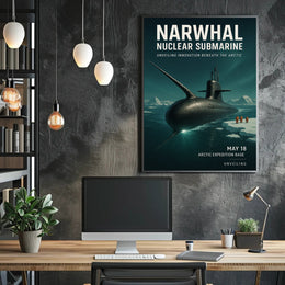Narwhal Nuclear Submarine Unveiling Poster PosterGoat