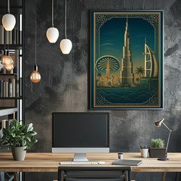 Iconic Dubai Landmarks Poster