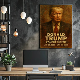 Donald Trump Determination Patriotic Painterly Poster