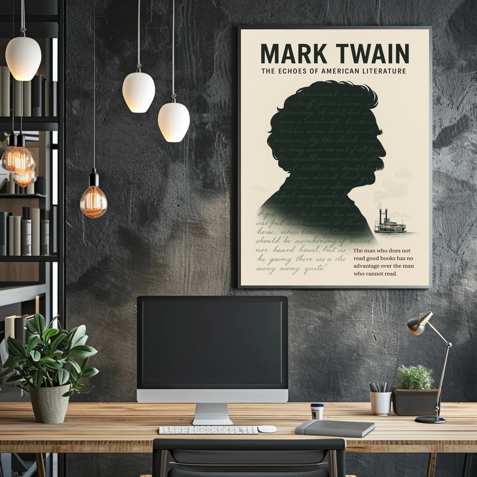Mark Twain Vintage Inspiration Motivational or Quote Poster PosterGoat