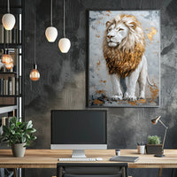 Majestic Lion in Gold and Earthy Tones Animal Poster