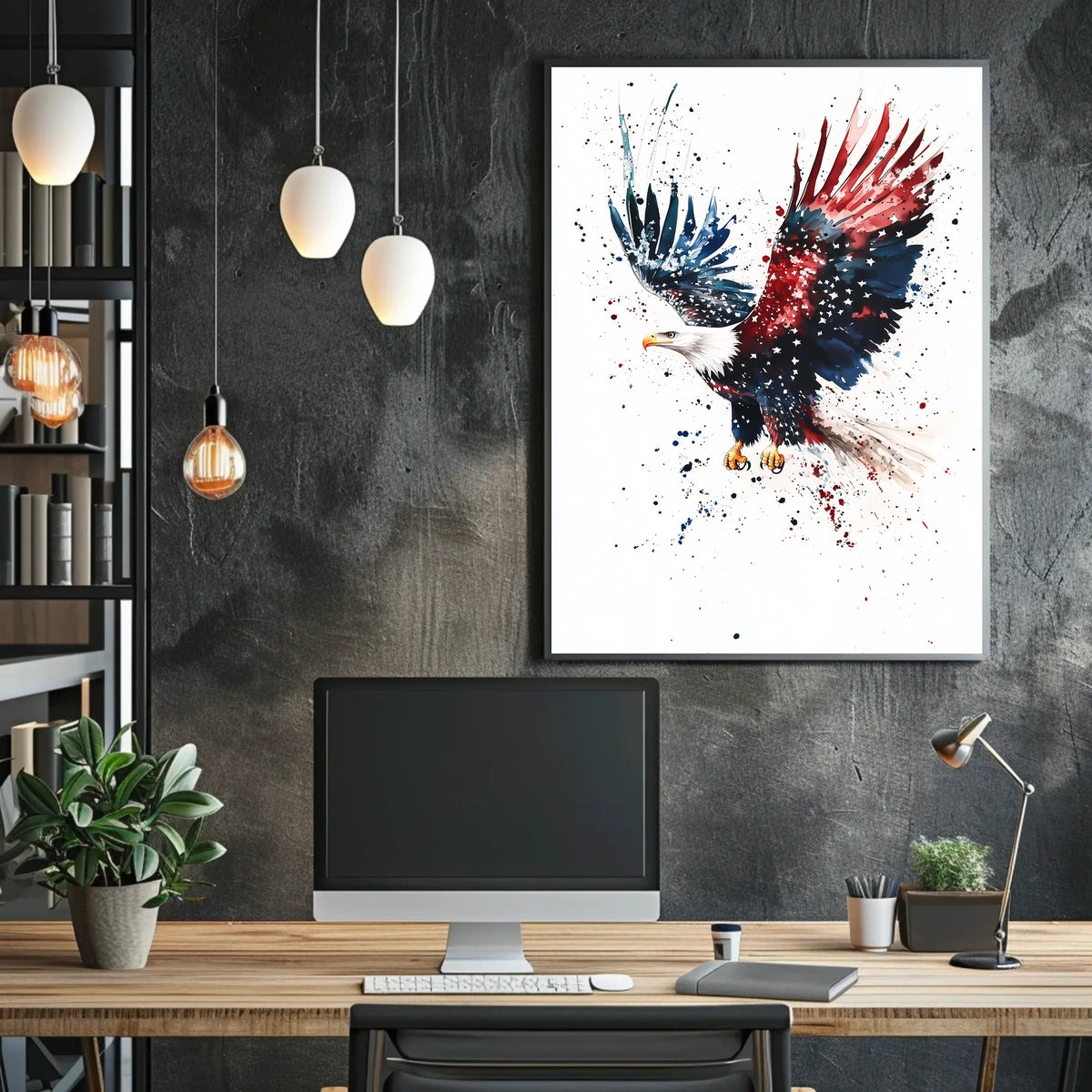 powerful bald eagle flying Poster