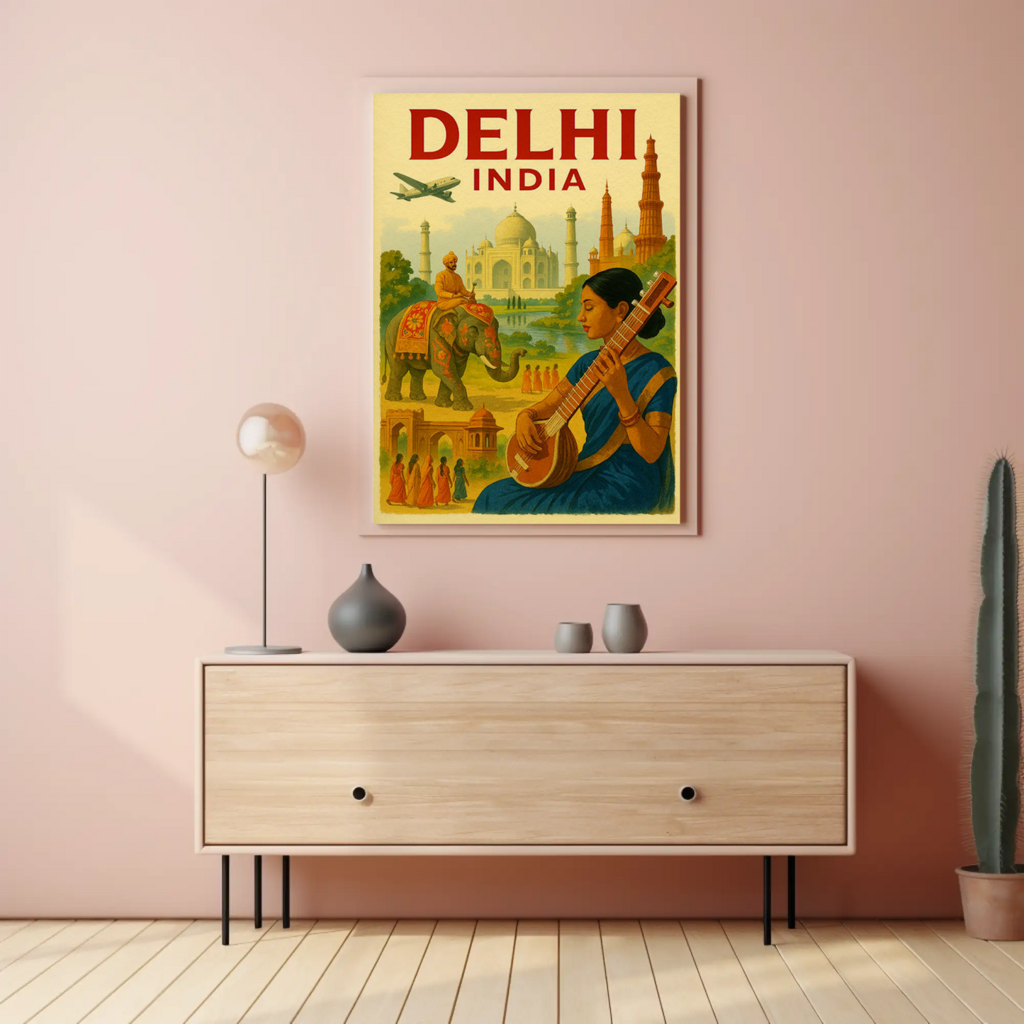 Delhi India Taj Mahal Culture Travel Poster