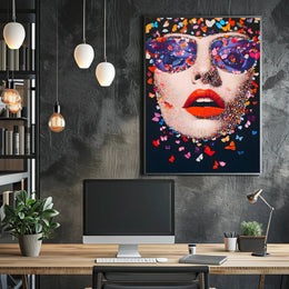 Butterfly Visage Poster Vibrant Pop Art Wall Print