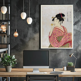 Title: Elegant Kimono and Hairpins: Traditional Japanese Beauty Poster