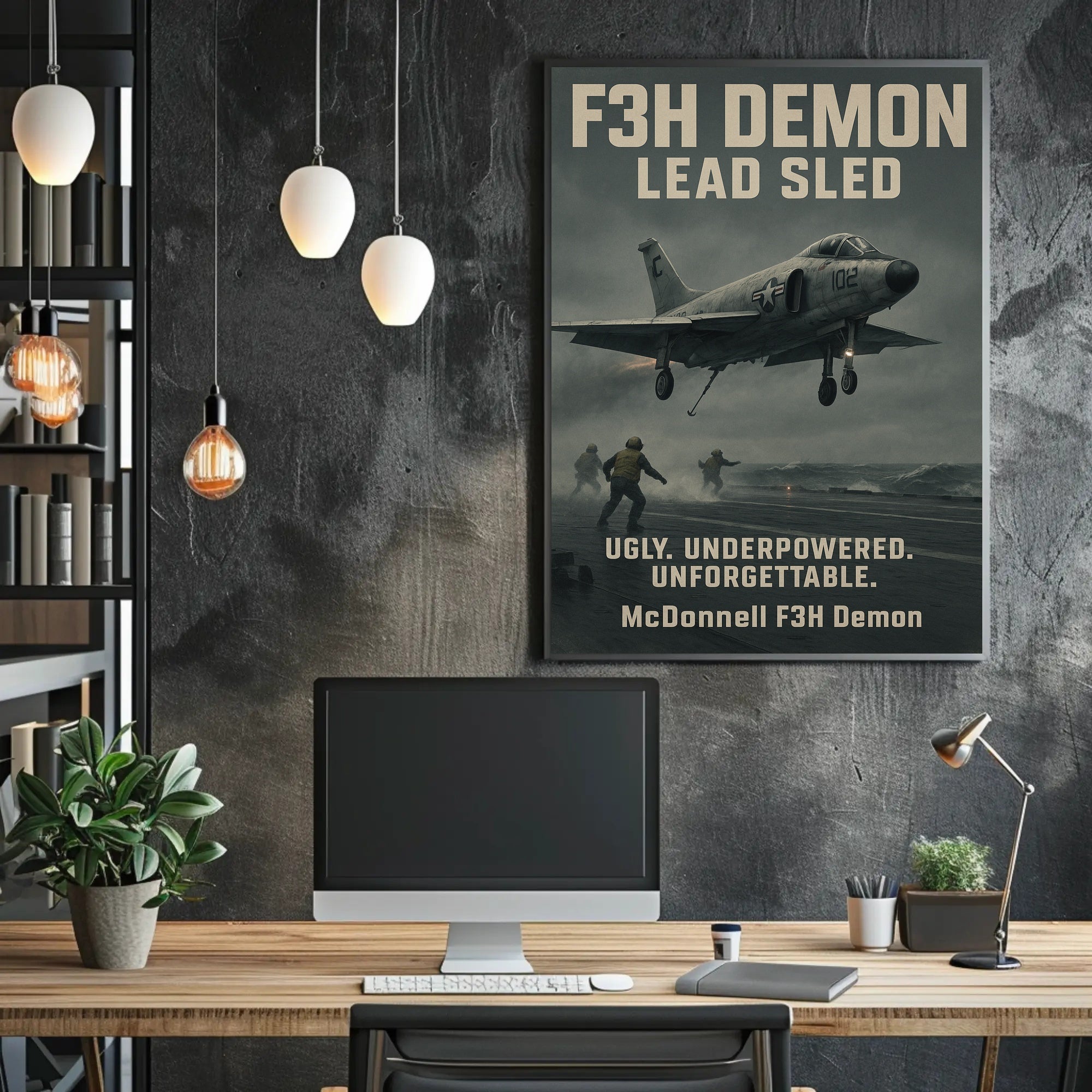 McDonnell F3H Demon Vintage Jet Fighter Poster