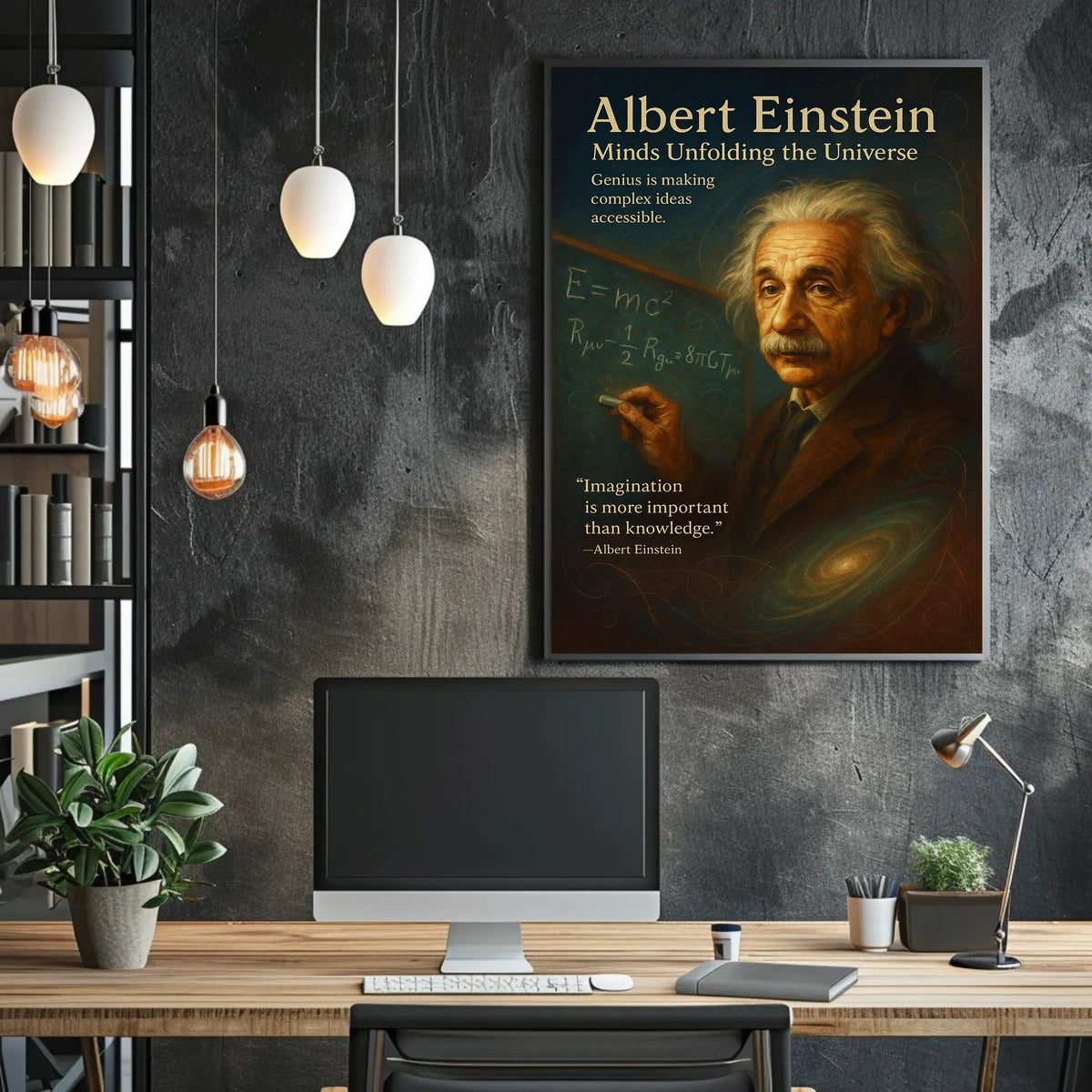 Albert Einstein Inspirational Science Poster Art Print