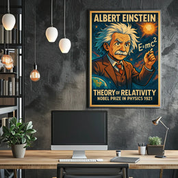 Einstein Relativity Curious Science Poster