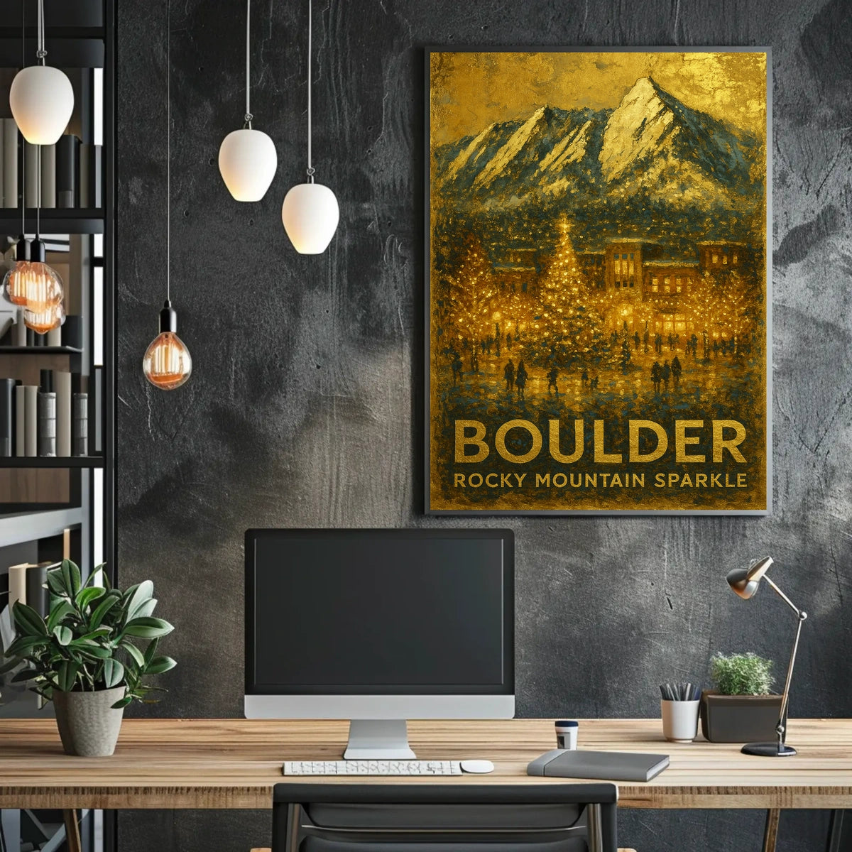 Boulder Rocky Mountain Sparkle Poster
