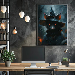 Enchanted Feline Sorcerer Poster PosterGoat