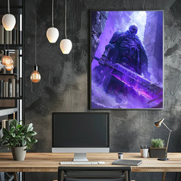 Skeletal Warrior in Epic Battle Fantasy or Mythology Poster PosterGoat