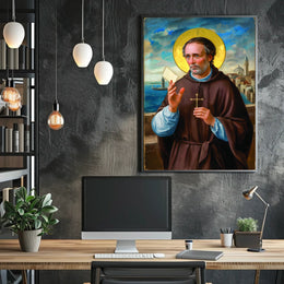 Saintly Portrait by the Sea Poster