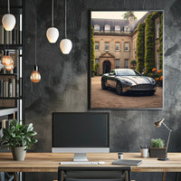 Luxury Sports Car Mansion Elegance Artistic Poster