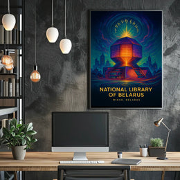National Library of Belarus Architectural Marvel Poster