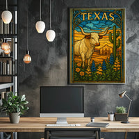 Texas Stained Glass Art Poster