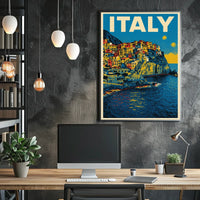 Vibrant Italy Coastline Poster