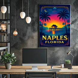 Naples, Florida Tropical Sunset Poster