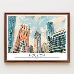 Houston Skyline Art Poster