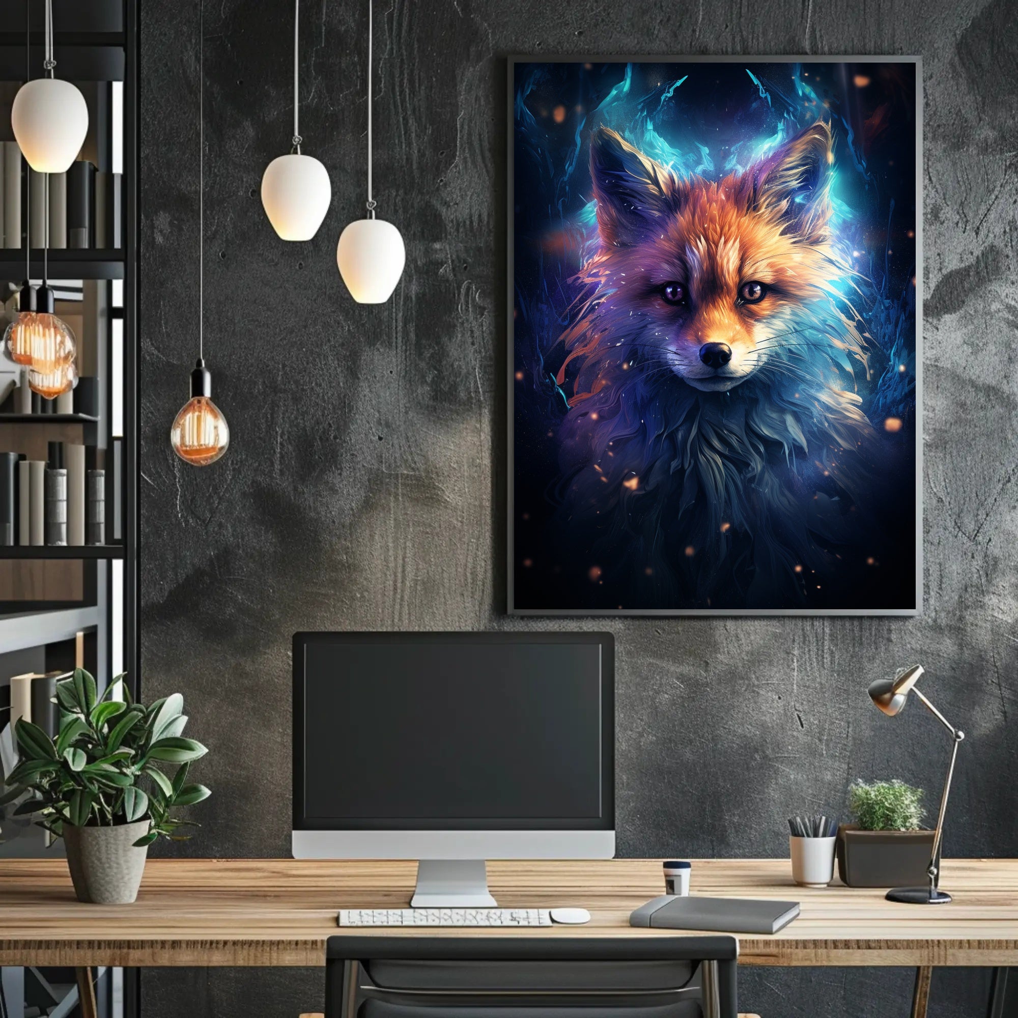 Mystical Fox Portrait Poster PosterGoat