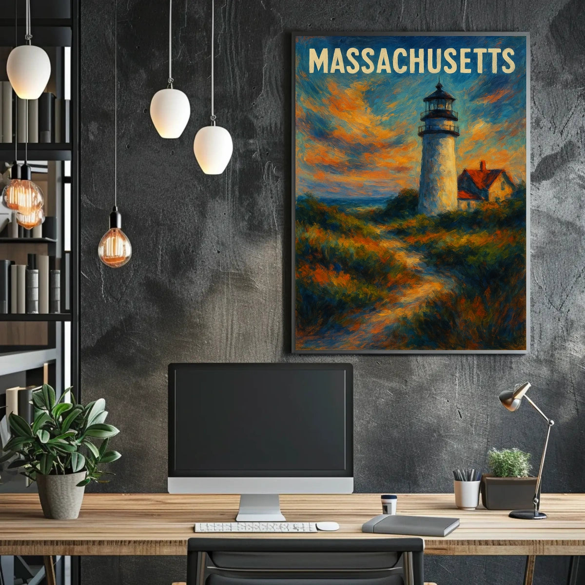 Massachusetts Lighthouse Poster