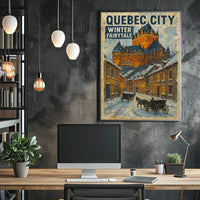 Quebec City Winter Fairytale Poster