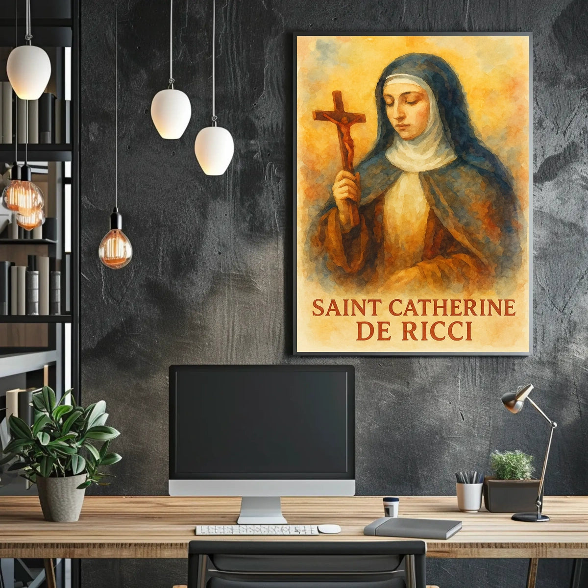 Saint Catherine De Ricci Portrait Of Faith Devotion Poster