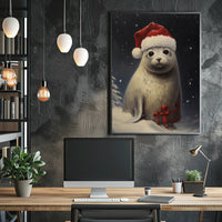 Festive Seal In Winter Wonderland Poster