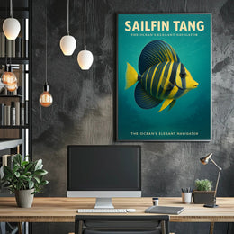 Sailfin Tang The Ocean’s Elegant Navigator Poster PosterGoat